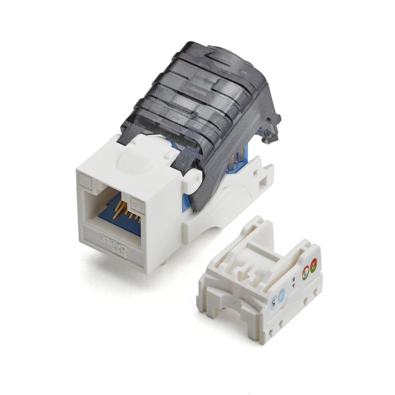 Cat6A Toolless Keystone Jack · Unshielded — White / 12pc
