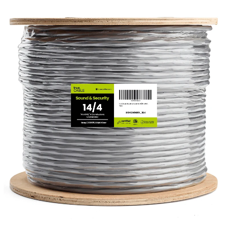 Sound & Security Bulk Cable · Unshielded CMR/CL3R Riser — 14 AWG / 4 Conductor / 1000ft