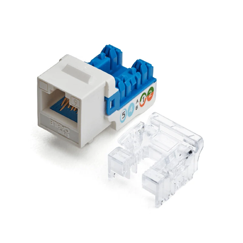 Cat6 Punch Down Keystone Jack — Unshielded — White / 12pc