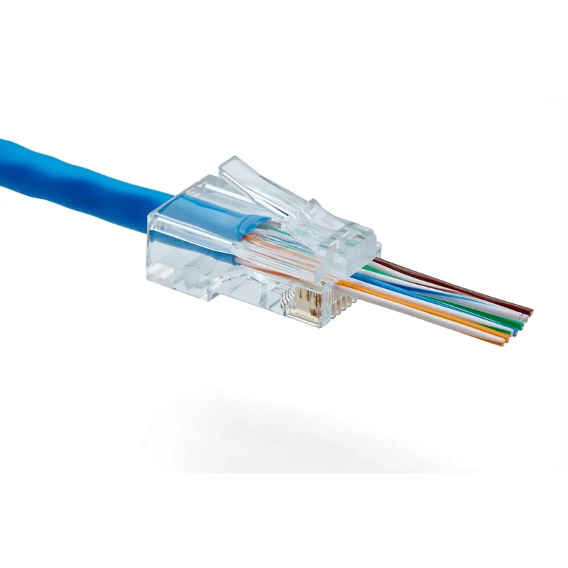 Cat5e Pass Through RJ45 Connectors · Unshielded — 100pc