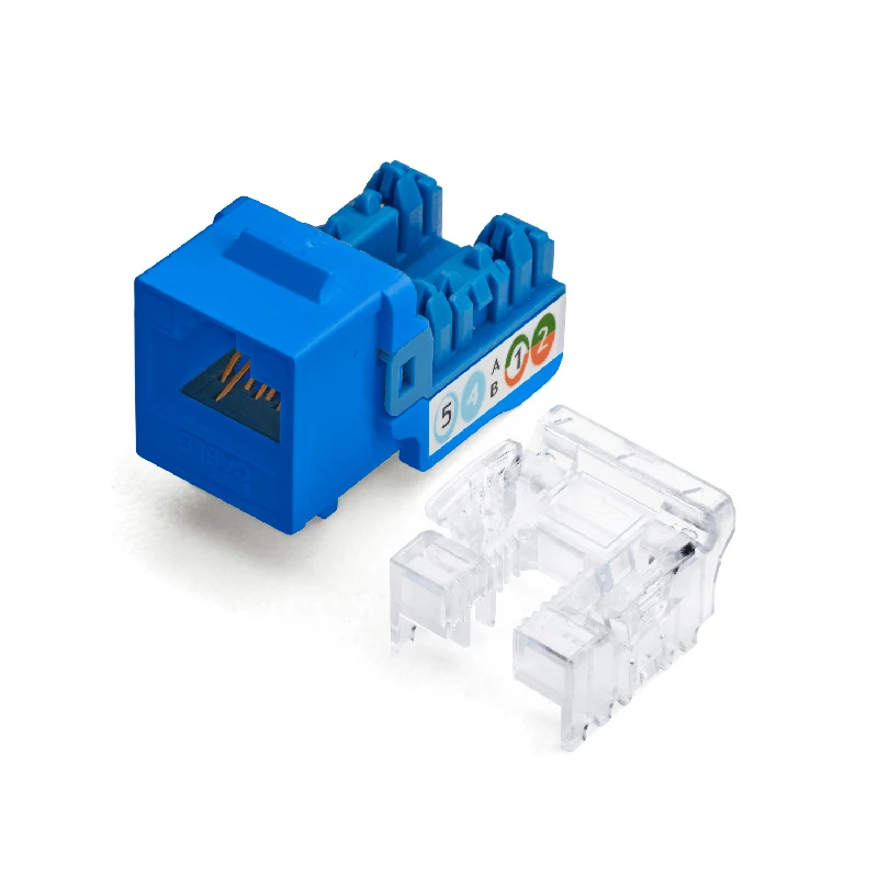 Cat6 Punch Down Keystone Jack — Unshielded — Blue / 12pc
