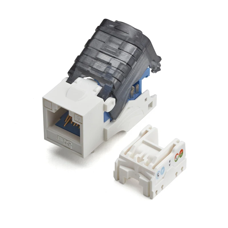 Cat6 Toolless Keystone Jack · Unshielded — White / 2pc