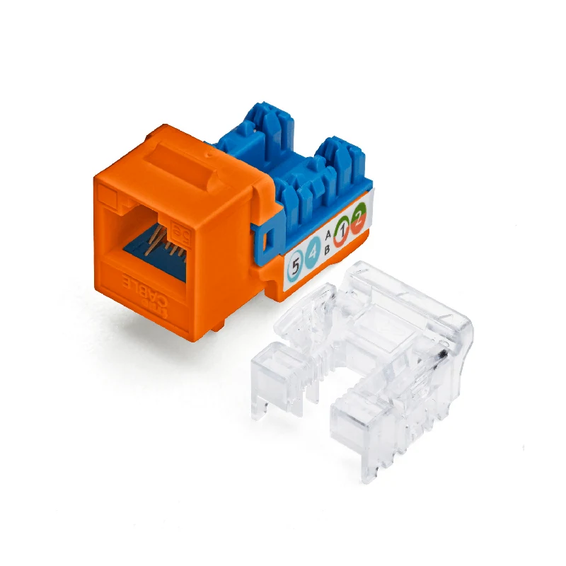 Cat5e Punch Down Keystone Jack · Unshielded — Orange / 24pc