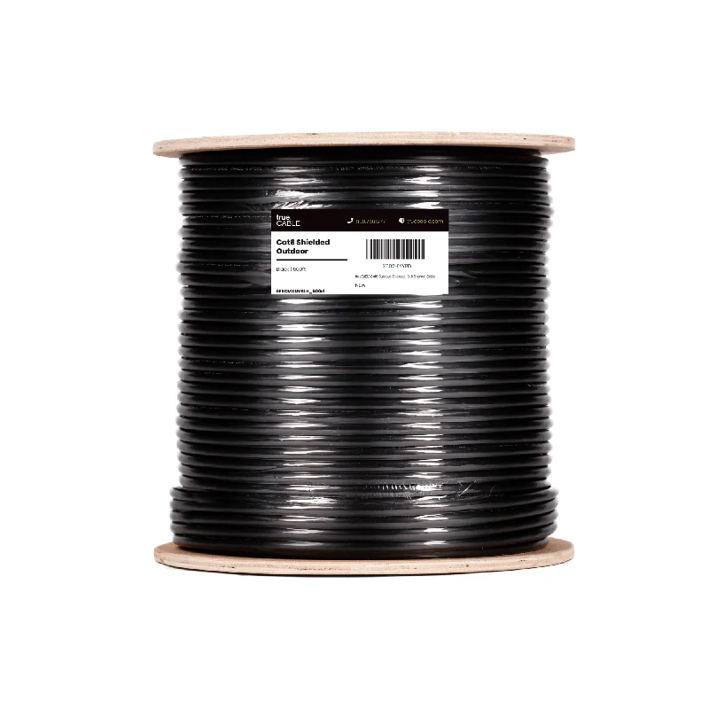 Cat6 Outdoor Ethernet Cable · Shielded — Black / 500ft