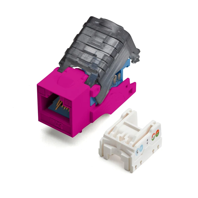 Cat6 Toolless Keystone Jack · Unshielded — Pink / 2pc
