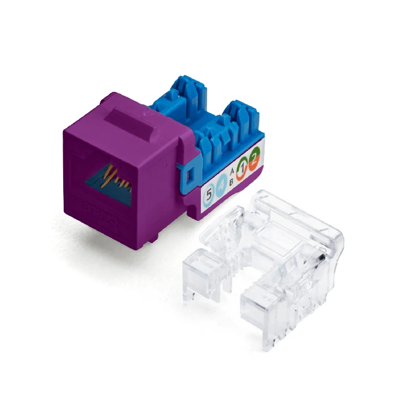 Cat6 Punch Down Keystone Jack · Unshielded — Purple / 12pc