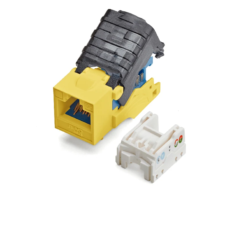 Cat5e Toolless Keystone Jack · Unshielded — Yellow / 6pc