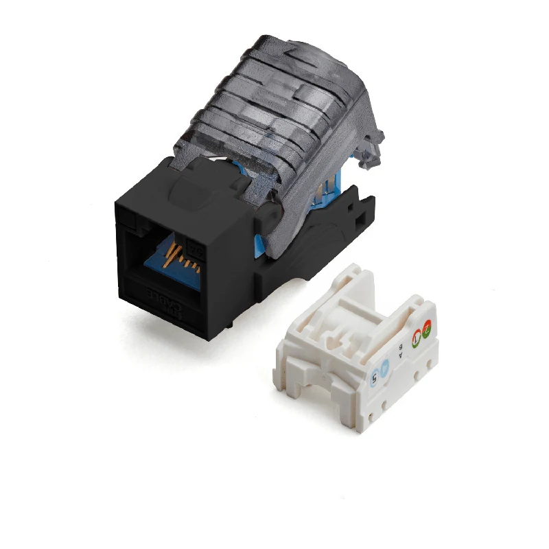 Cat6A Toolless Keystone Jack · Unshielded — Black / 2pc