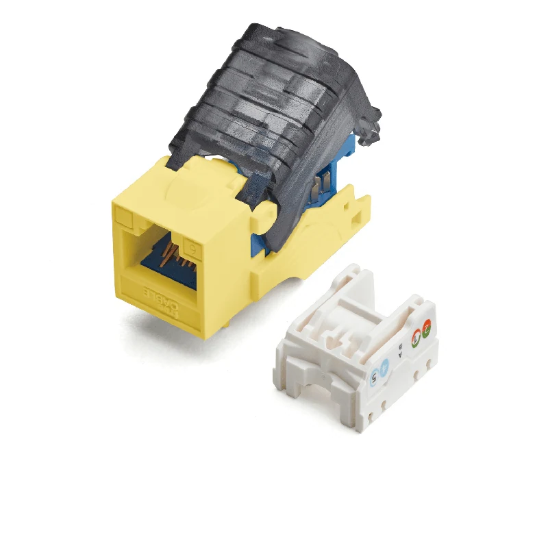 Cat6 Toolless Keystone Jack · Unshielded — Yellow / 2pc