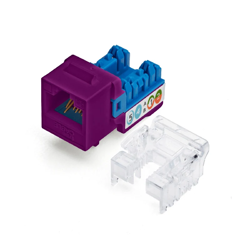 Cat5e Punch Down Keystone Jack · Unshielded — Purple / 12pc