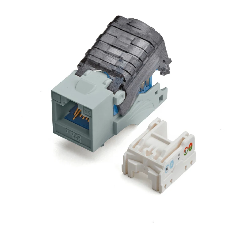 Cat6A Toolless Keystone Jack · Unshielded — Gray / 2pc