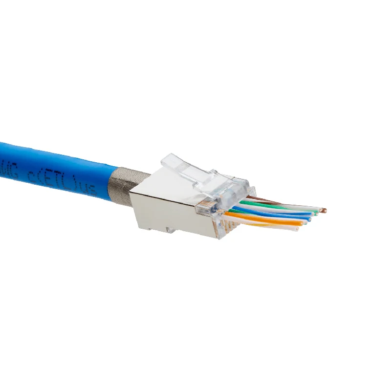 Cat5e Pass Through RJ45 Connectors · Shielded — 100pc