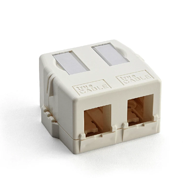 2 Port Surface Mount Box — White