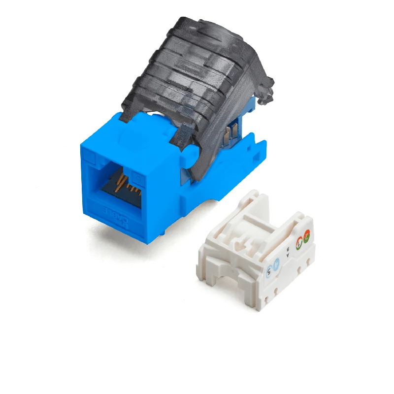 Cat6 Toolless Keystone Jack · Unshielded — Blue / 2pc