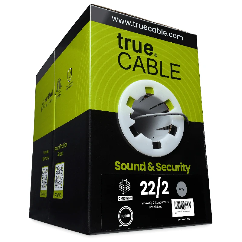 Sound & Security Bulk Cable · Unshielded CMR/CL3R Riser — 22 AWG / 2 Conductor / 1000ft