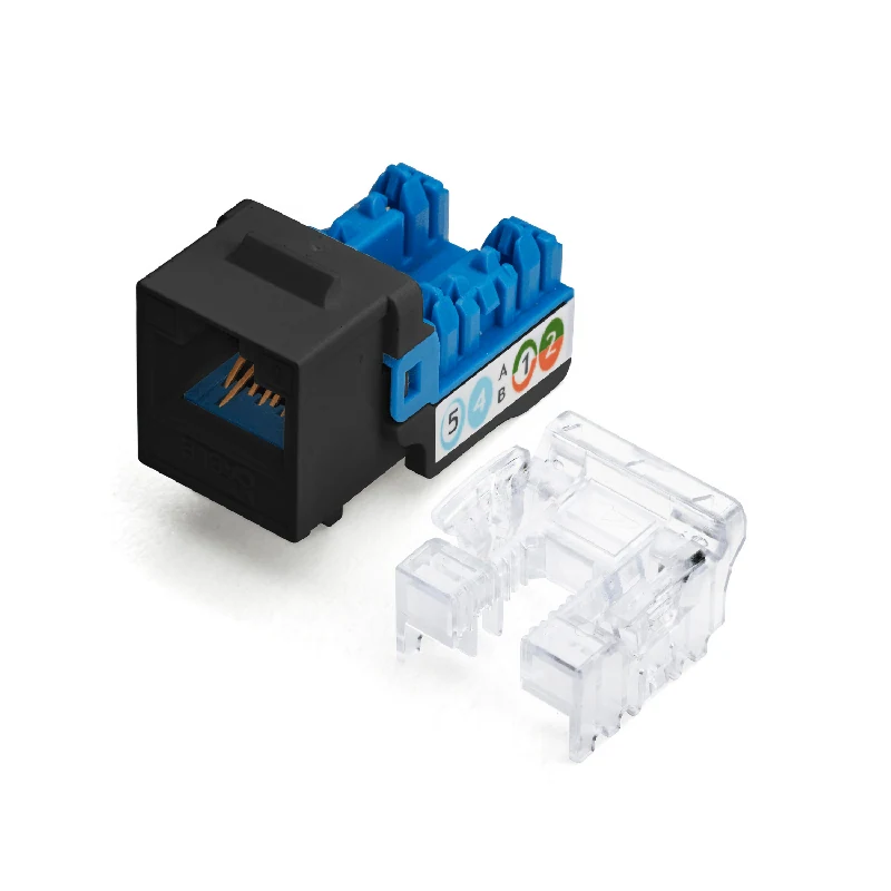Cat6 Punch Down Keystone Jack — Unshielded — Black / 12pc