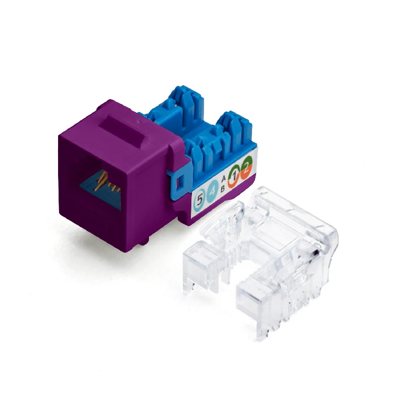Cat6A Punch Down Keystone Jack · Unshielded — Purple / 12pc