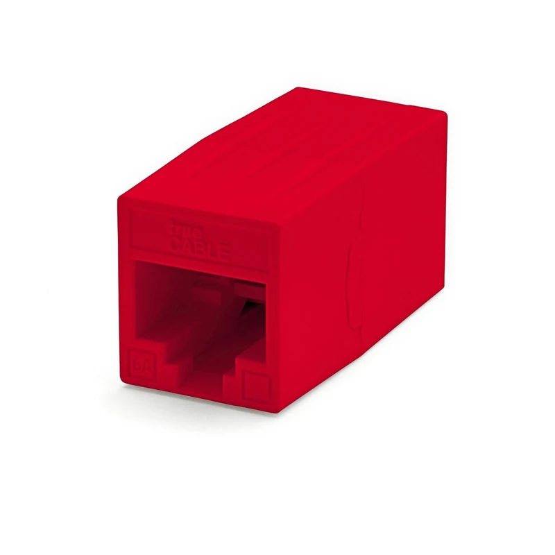 Cat6A Inline Coupler · Unshielded — Red / 2pc