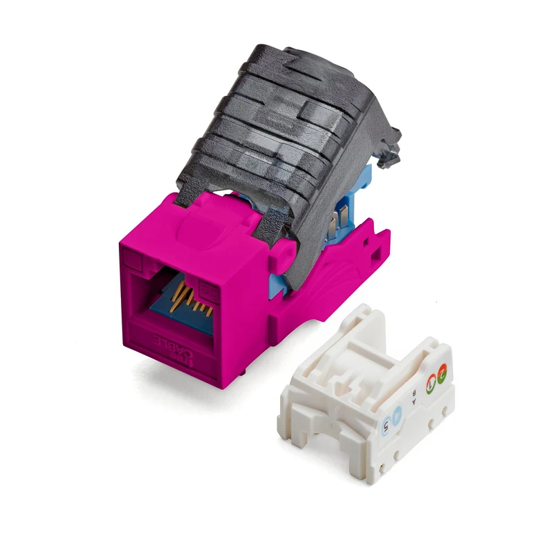 Cat5e Toolless Keystone Jack · Unshielded — Pink / 6pc