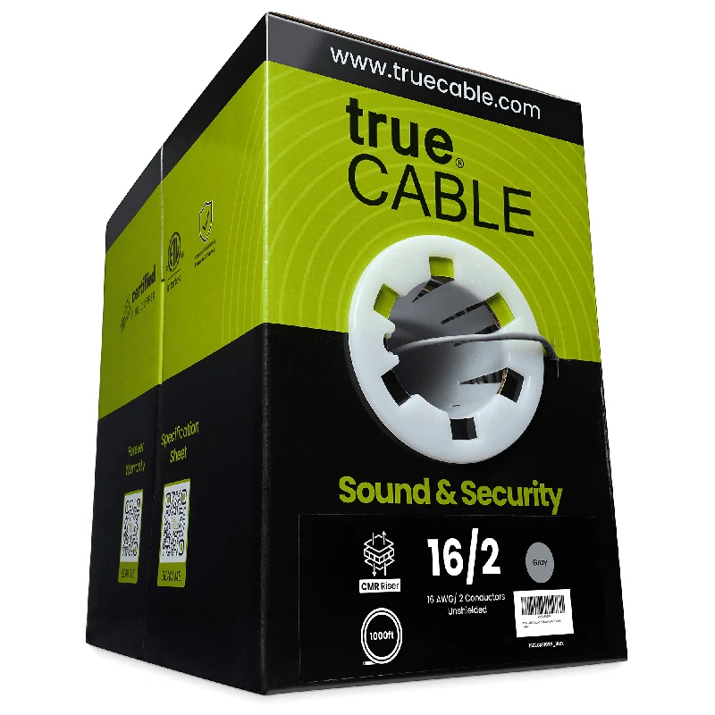 Sound & Security Bulk Cable · Unshielded CMR/CL3R Riser — 16 AWG / 2 Conductor / 1000ft