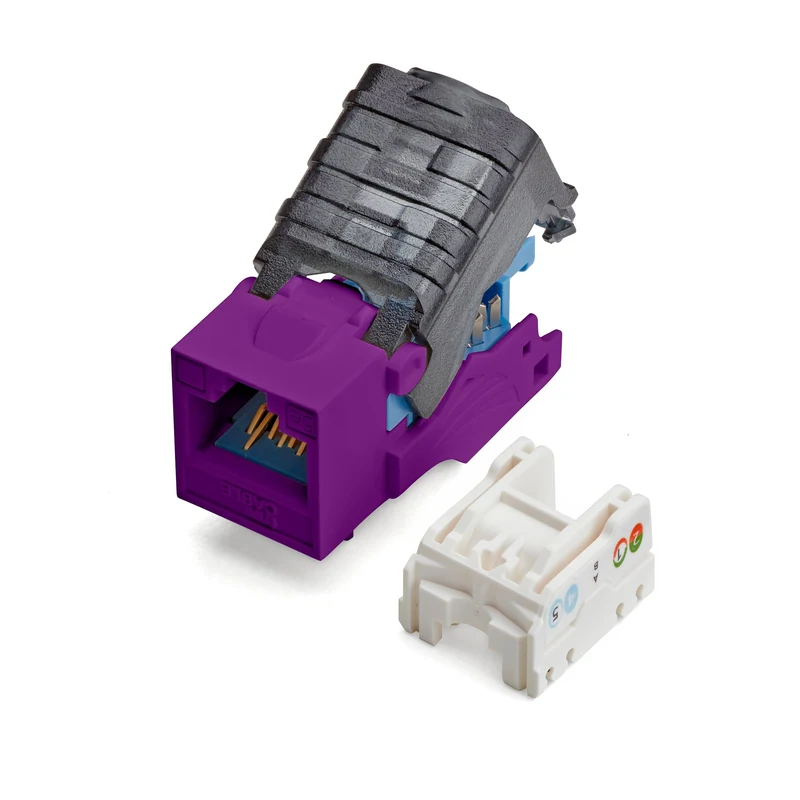 Cat5e Toolless Keystone Jack · Unshielded — Purple / 12pc