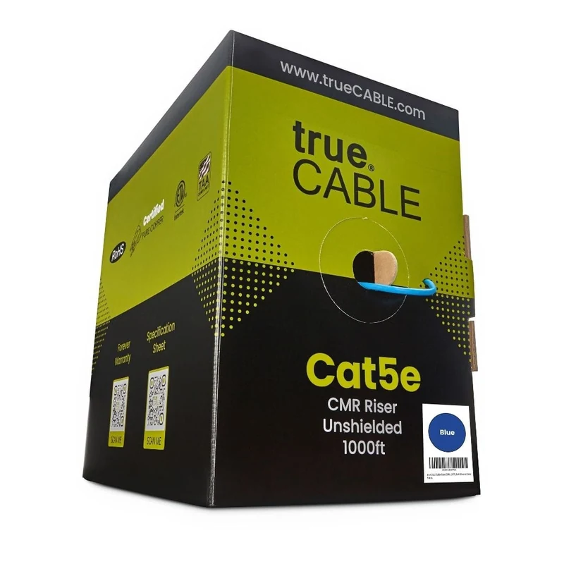Cat5e Riser Ethernet Cable · Unshielded — Blue / 1000ft