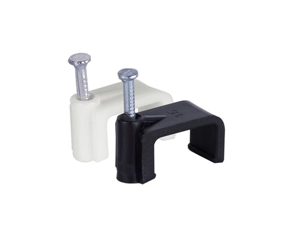 Cable Clip 1/2" Depth Nail, Single or Dual, Black or White - 100/ bag — Dual / Black