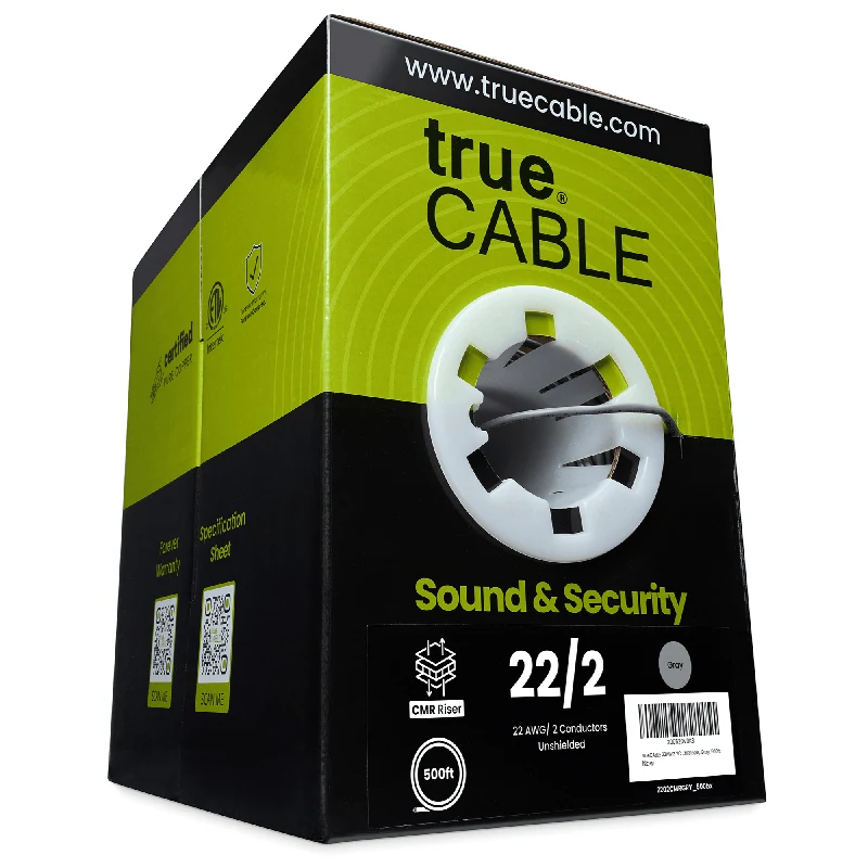 Sound & Security Bulk Cable · Unshielded CMR/CL3R Riser — 22 AWG / 2 Conductor / 500ft