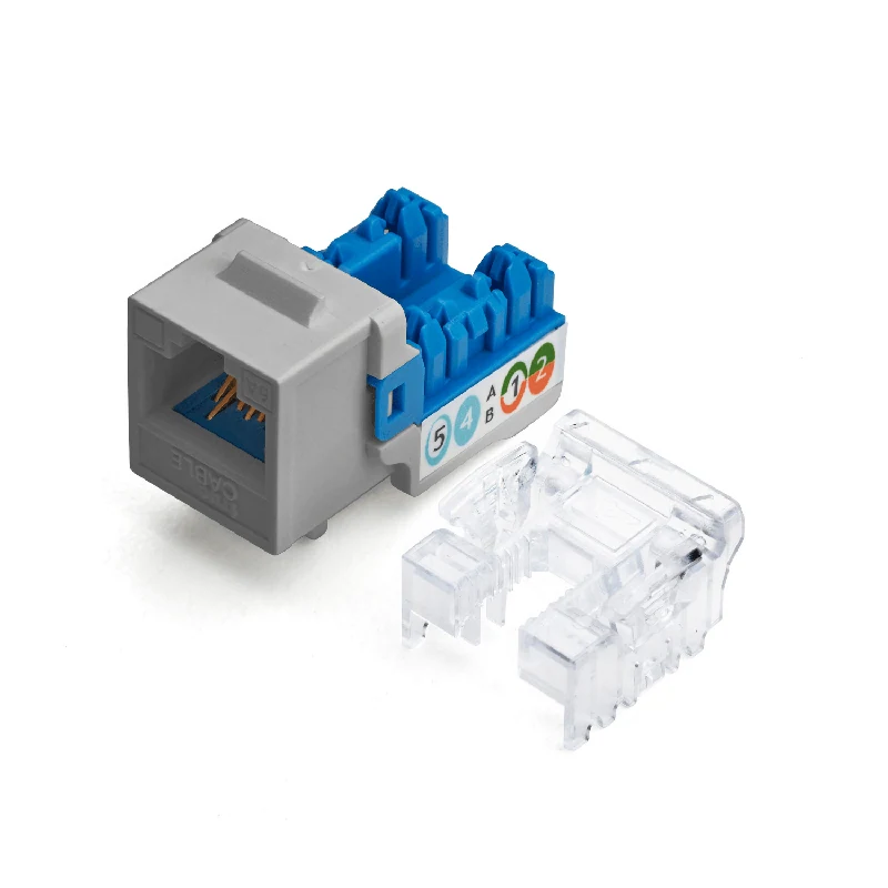Cat6A Punch Down Keystone Jack · Unshielded — Gray / 12pc
