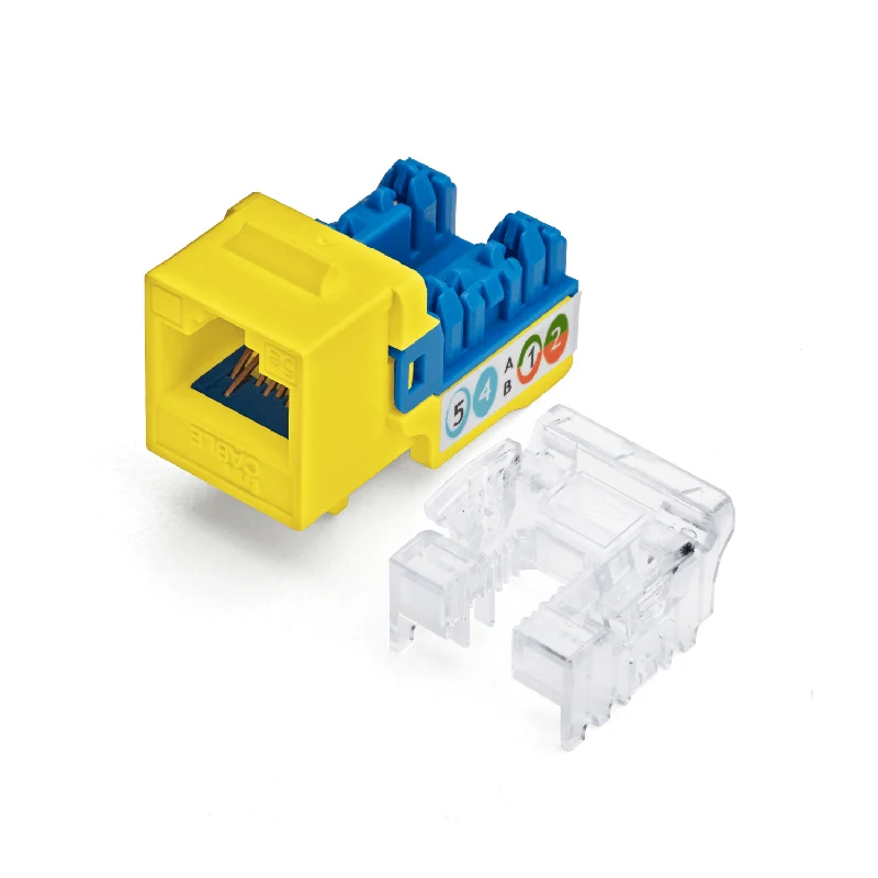 Cat5e Punch Down Keystone Jack · Unshielded — Yellow / 24pc