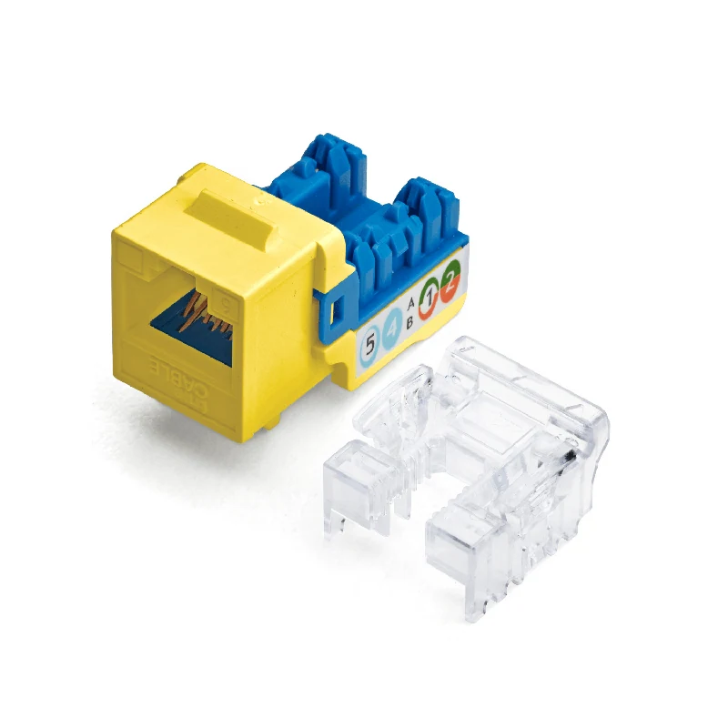 Cat6 Punch Down Keystone Jack · Unshielded — Yellow / 12pc