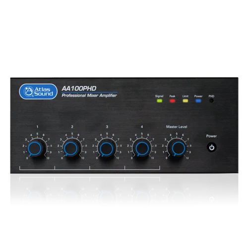 AtlasIED AA100PHD — 4-Input, 100-Watt Mixer Amplifier with Automatic System Test (PHD)