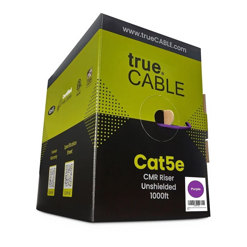 Cat5e Riser Ethernet Cable · Unshielded — Purple / 1000ft