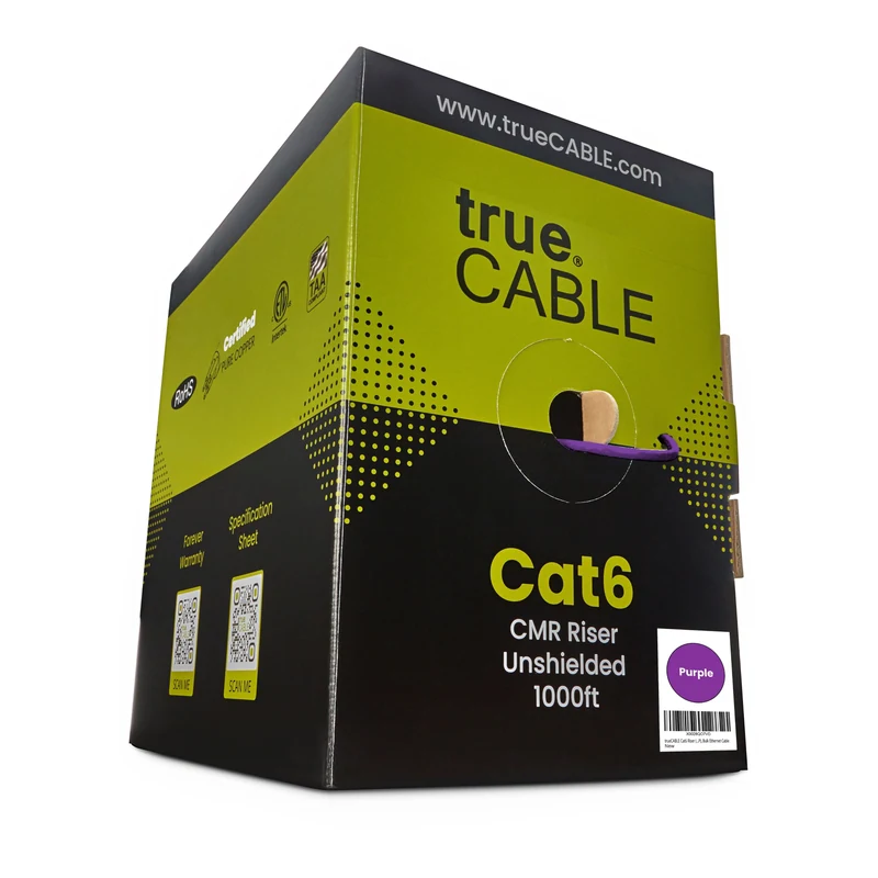 Cat6 Riser Ethernet Cable · Unshielded — Purple / 1000ft