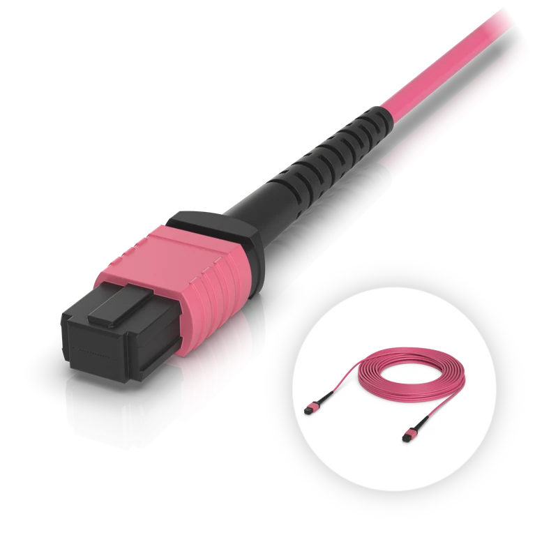 OM4 MPO-12 UPC Fiber Patch Cable — 15 m