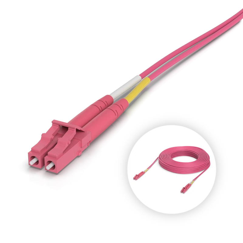 OM4 Duplex LC UPC Fiber Patch Cable — 30 m