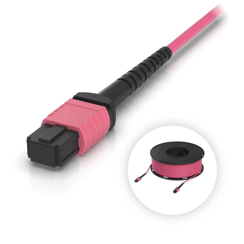 OM4 MPO-12 UPC Fiber Patch Cable — 100 m
