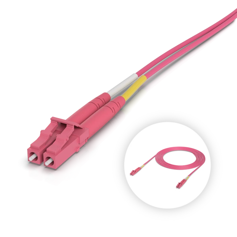 OM4 Duplex LC UPC Fiber Patch Cable — 3 m