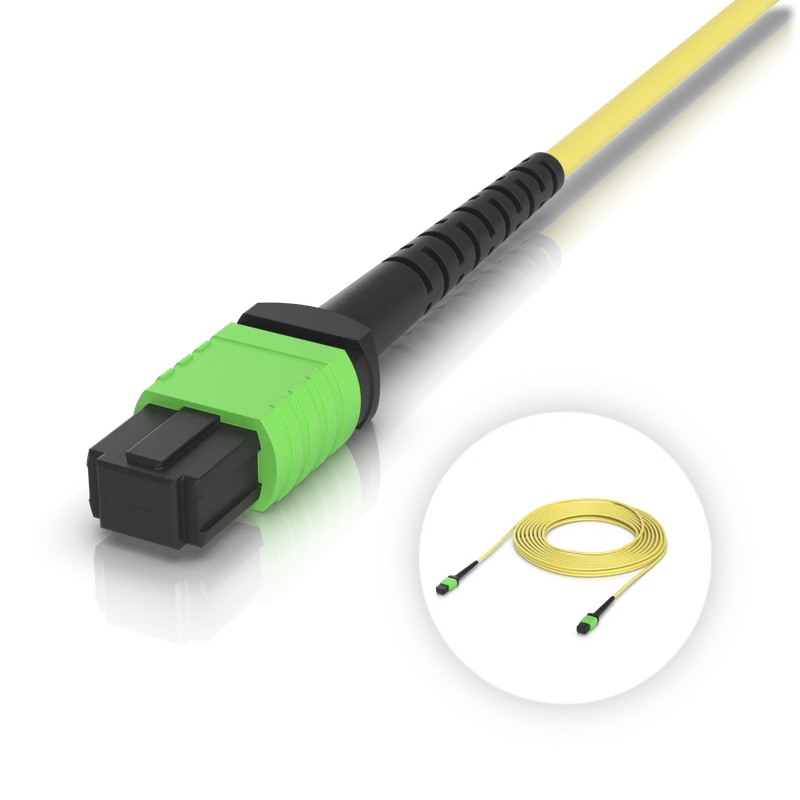 OS2 MPO-12 APC Fiber Patch Cable — 10 m